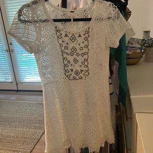 Free People white boho crochet dress
